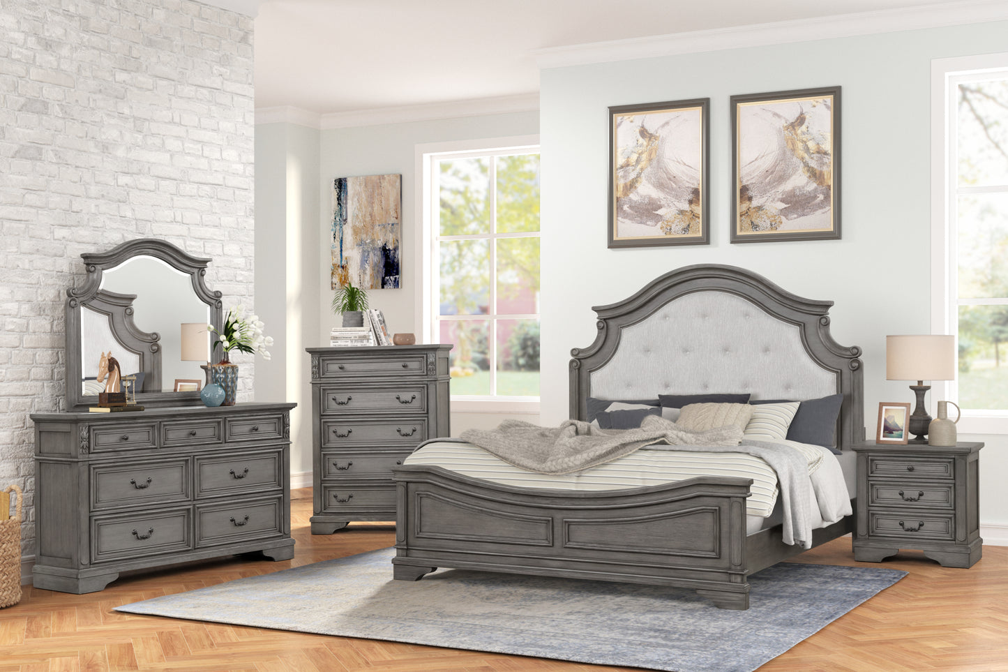 Grace Nightstand in Gray