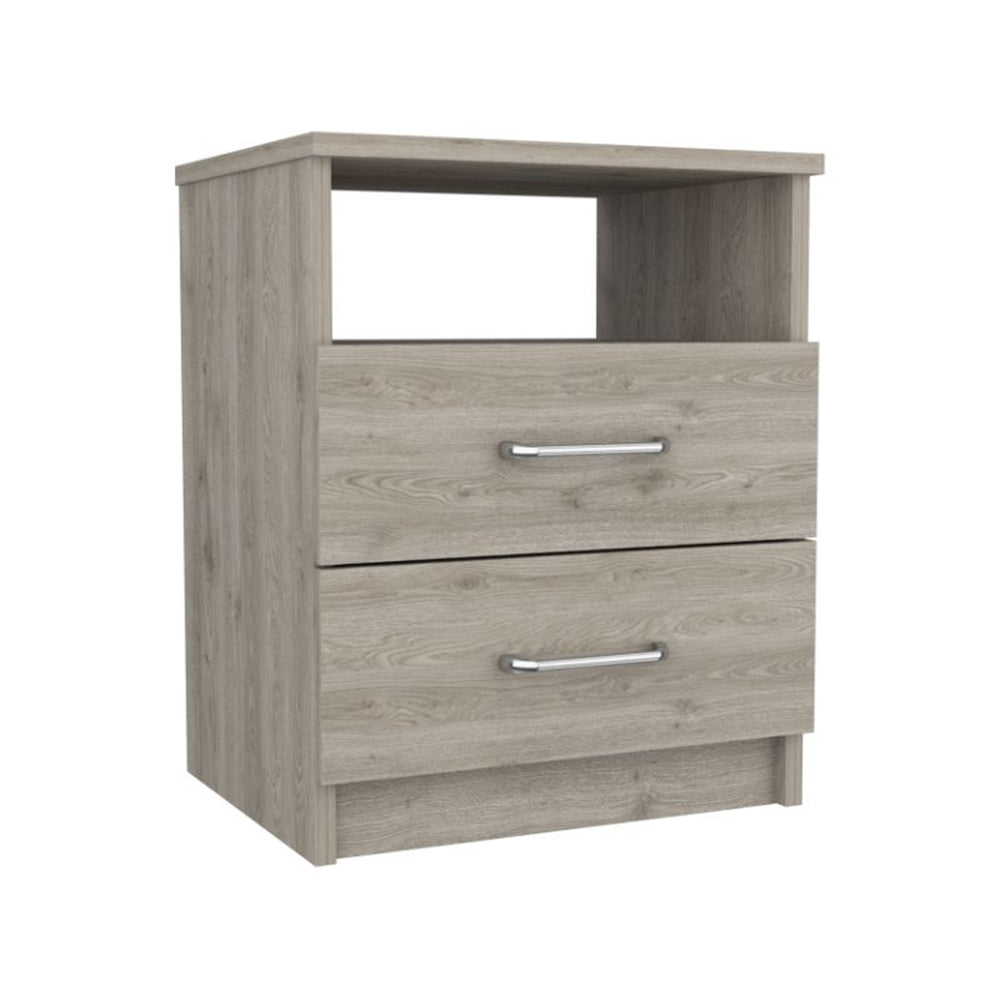 Brookeline 2-Drawer 1-Shelf Rectangle Nightstand Light Grey