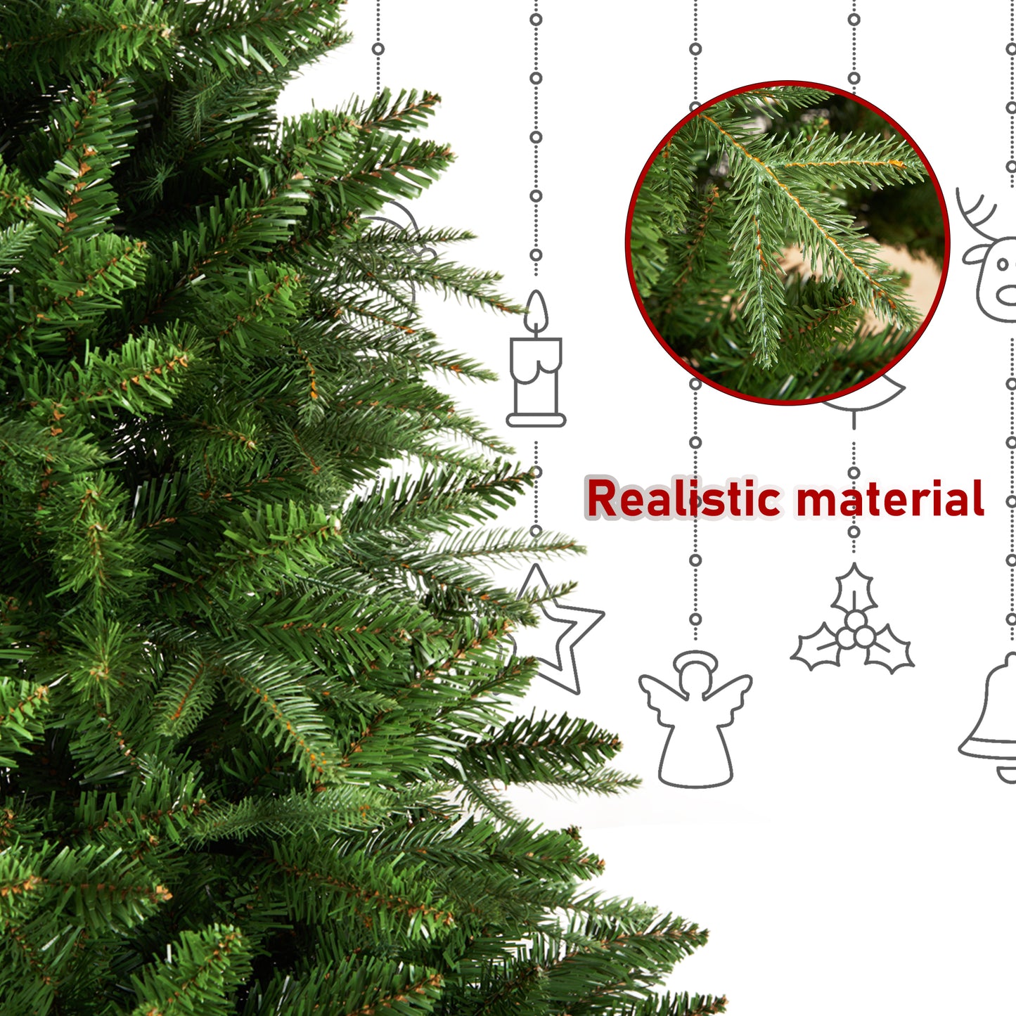 6-Foot Green Artificial Christmas Tree with 1600 Tips - Easy Assembly and Sturdy Metal Stand