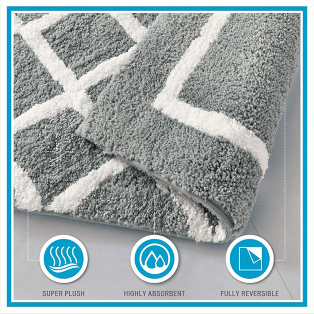 Two-in-One Reversible High Pile Microfiber Bath Rug