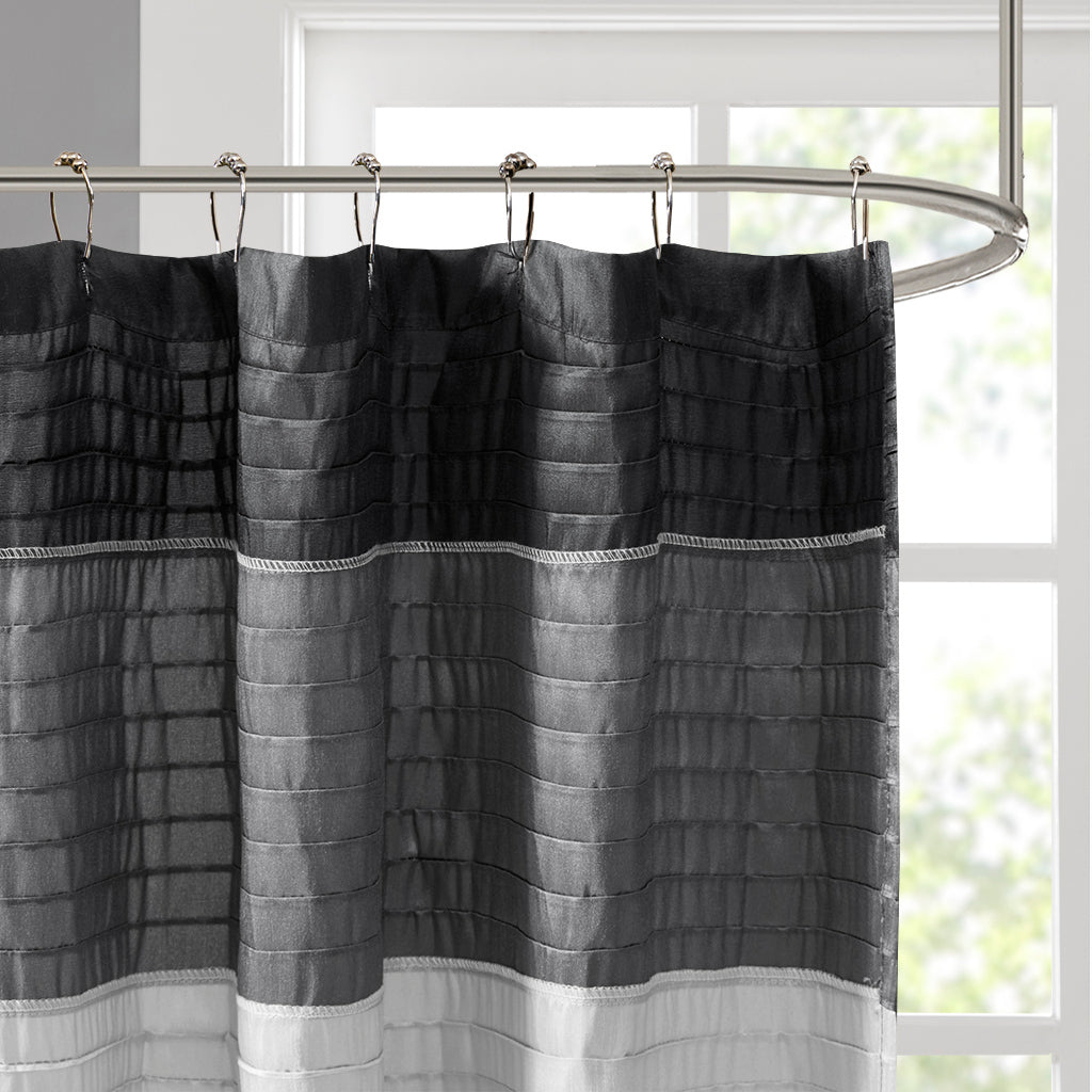 Silk Elegance Shower Curtain with Pintucked Details