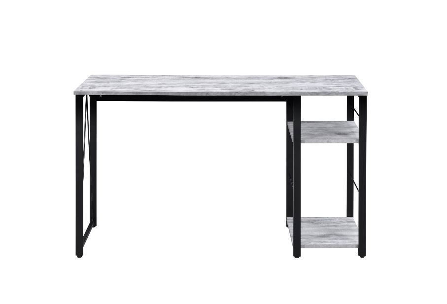 Vintage Industrial Writing Desk with Antique White & Black Finish