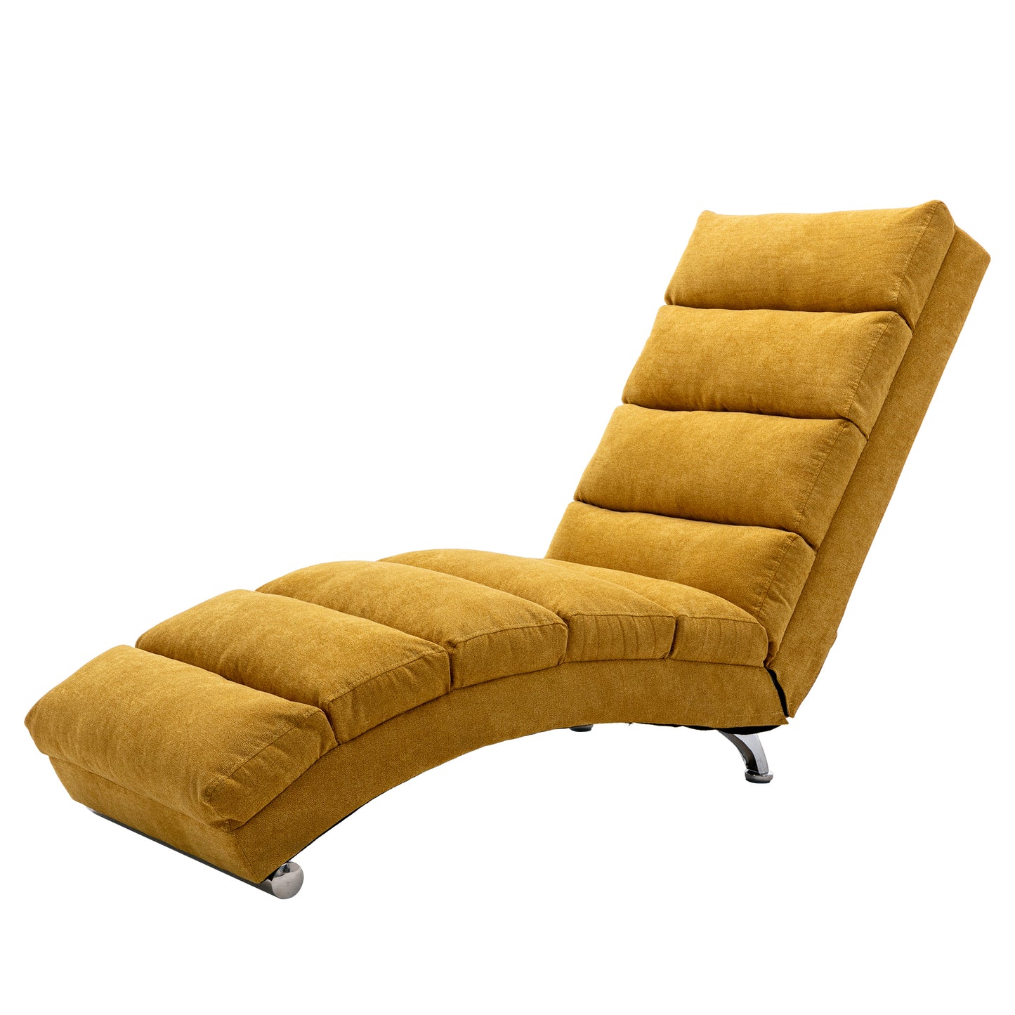 Linen Chaise Lounge Indoor Chair, Modern Long Lounger for Office or Living Room