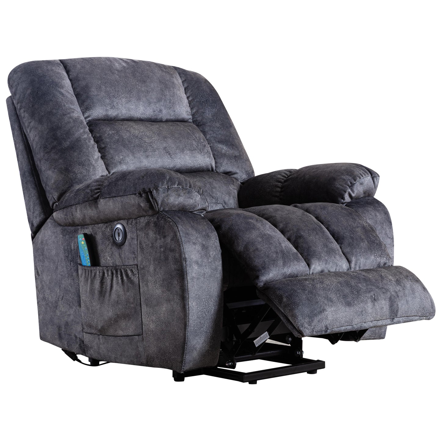 Comfort Plus Electric Recliner Chair with Heat Therapy, Massage, and Lift Mechanism for Seniors, Heavy-Duty, Gray