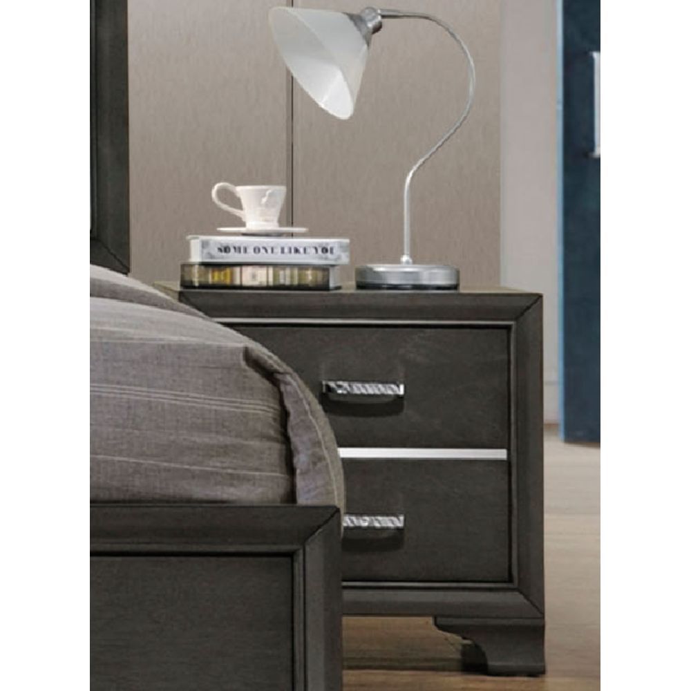 Carine II Nightstand in Gray 26263