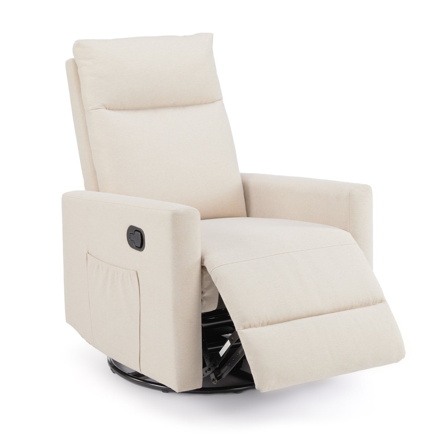 Adjustable Beige Recliner Chair with Massage and Heating Functions