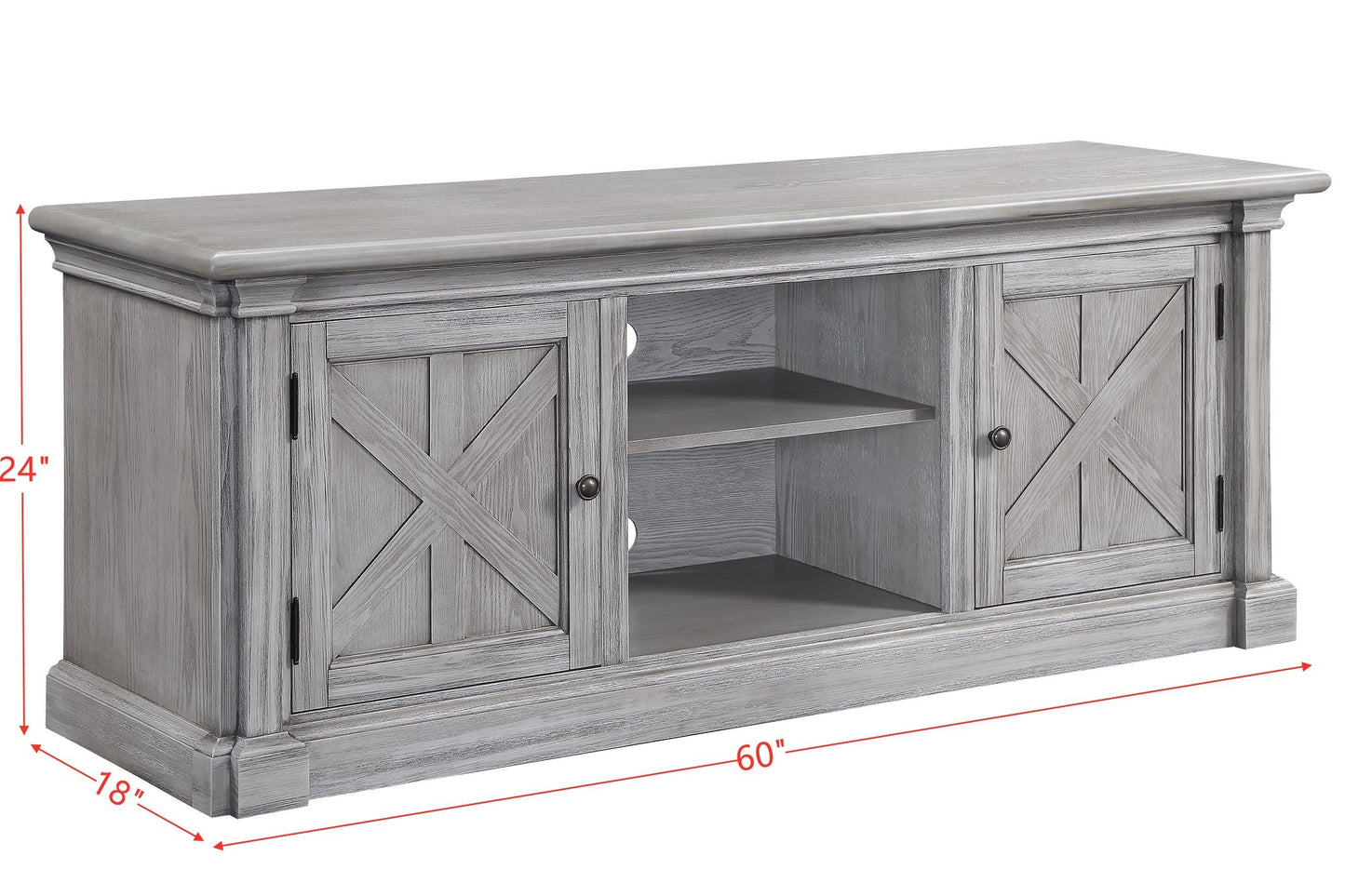 Lucinda Gray Oak TV Stand 91612