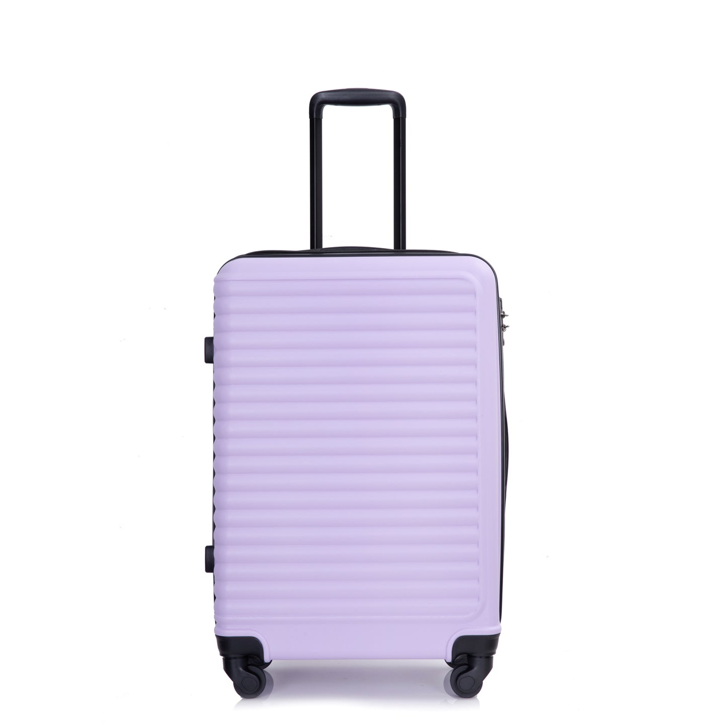 3 Piece Luggage Sets ABS Lightweight Suitcase with Two Hooks, Spinner Wheels, TSA Lock, (20/24/28) Lavender Purple