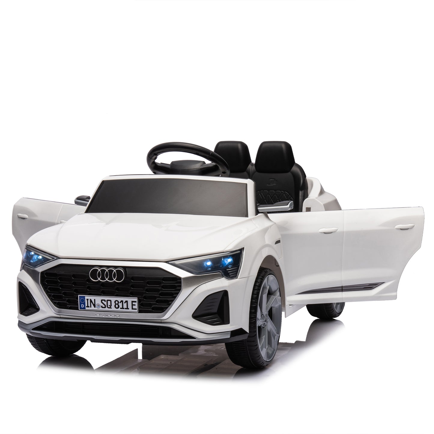 12V Kids Ride On Electric Car w/Parents Remote Control,Licensed Audi SQ8 for Kids,Dual Drive,Suspension,Hanging start,Three speed adjustable Music,Volume Control,LED Lights for Kids Aged 3-6.