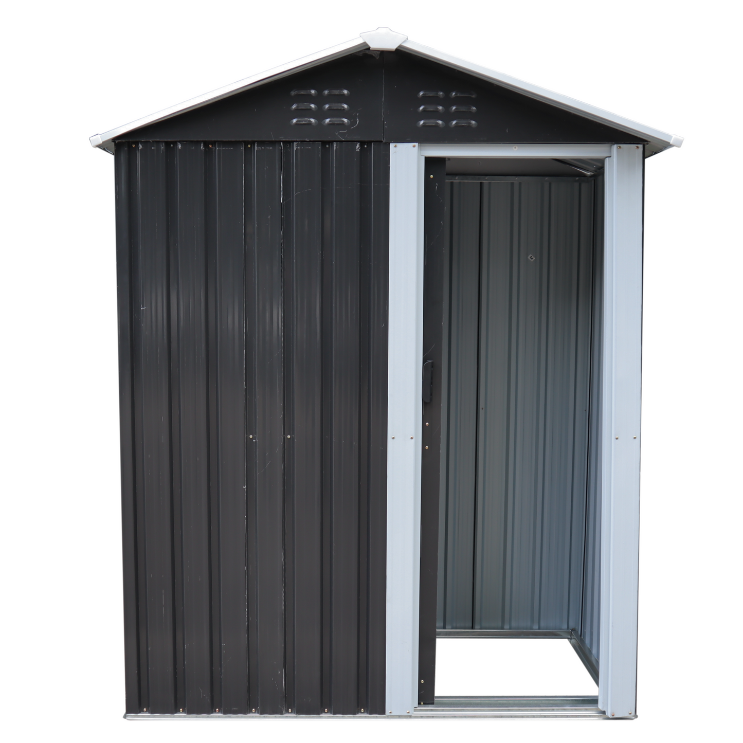 XWT009 Metal storage shed (3*5*6ft) outdoor black and white backyard storing tools