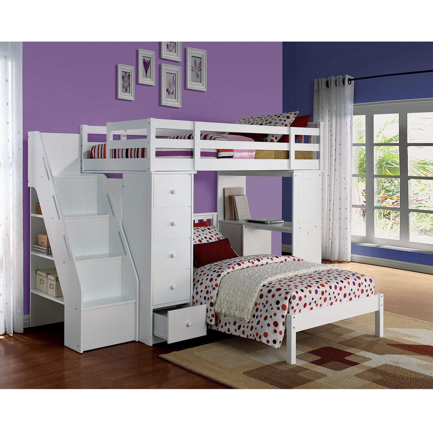 Freya Loft Bed & Ladder in White 37145