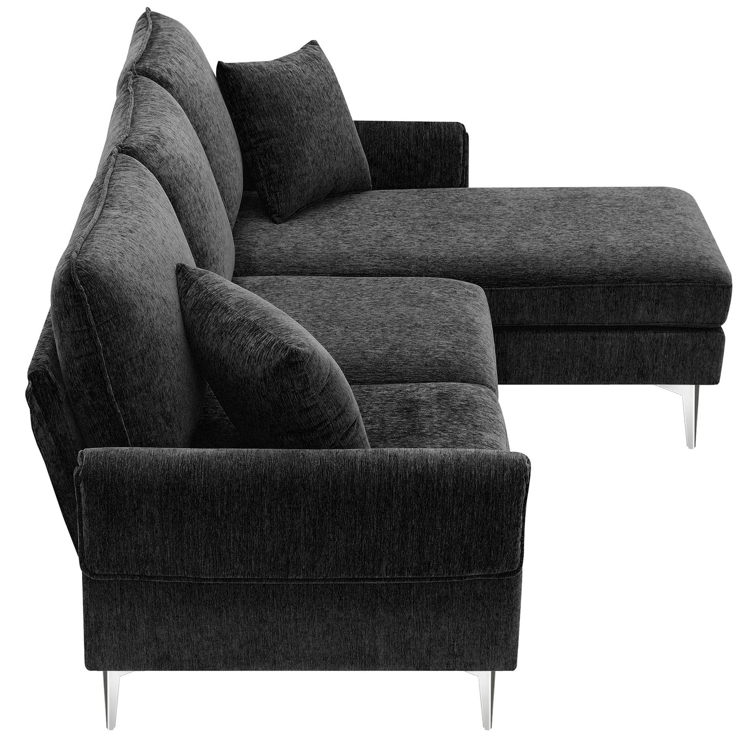 84-Inch Convertible L-Shaped Sectional Sofa with Reversible Chaise