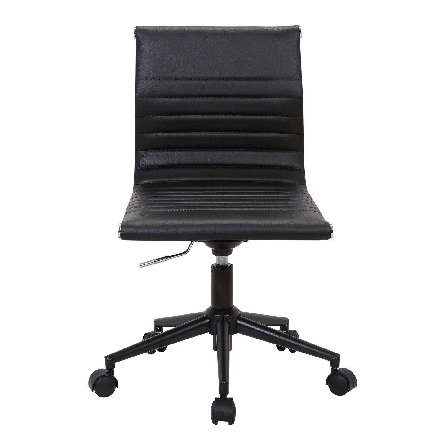 Masters Industrial Task Chair in Black Base and Black Faux Leather by LumiSource