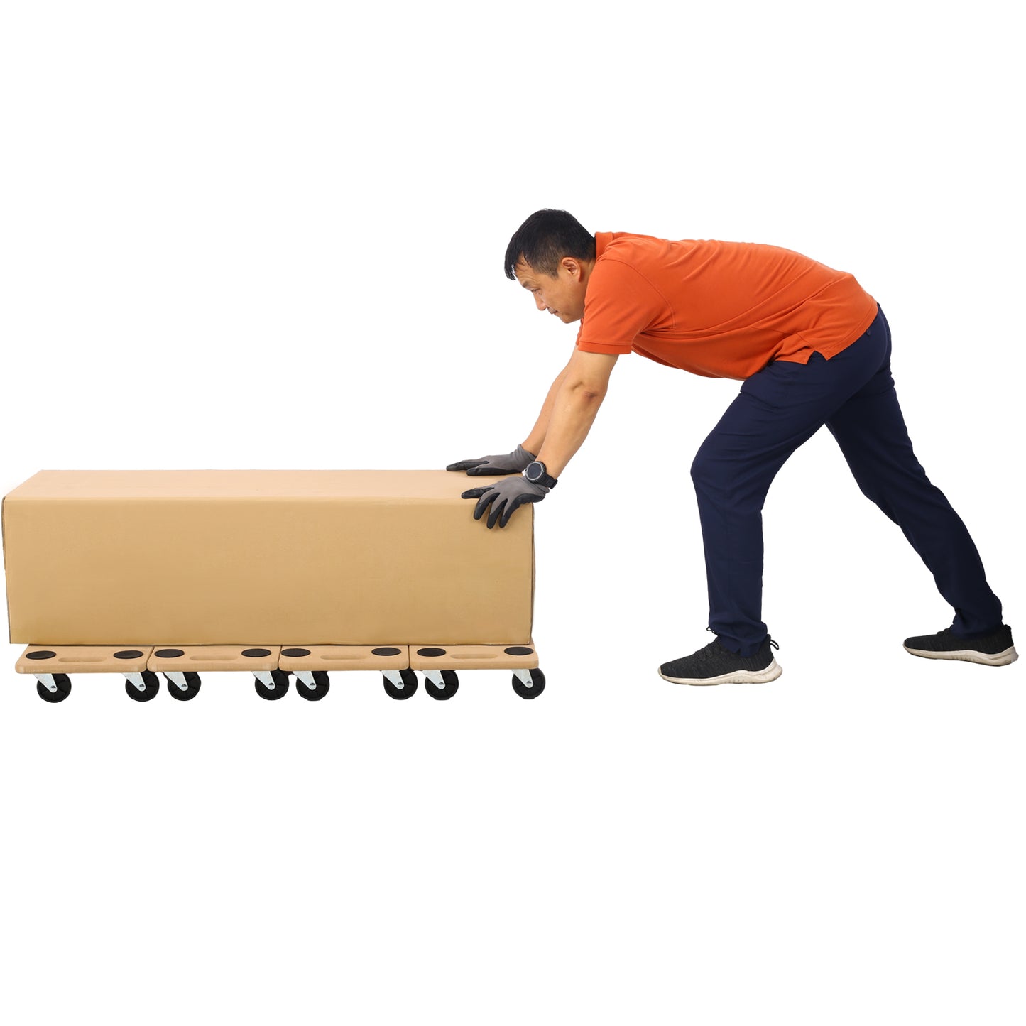 Furniture Moving Dolly, Heavy Duty Wood Rolling Mover with Wheels for Piano Couch Fridge Heavy Items, Securely Holds 500 Lbs (2pcs 22.8" x11.2" Platform)