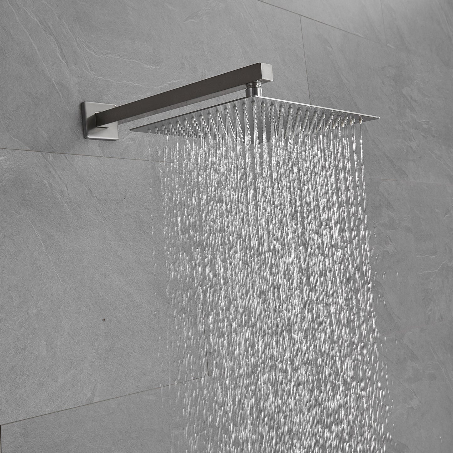 Full Coverage 2-Handle Brushed Nickel Shower System with Handheld Shower Kit
