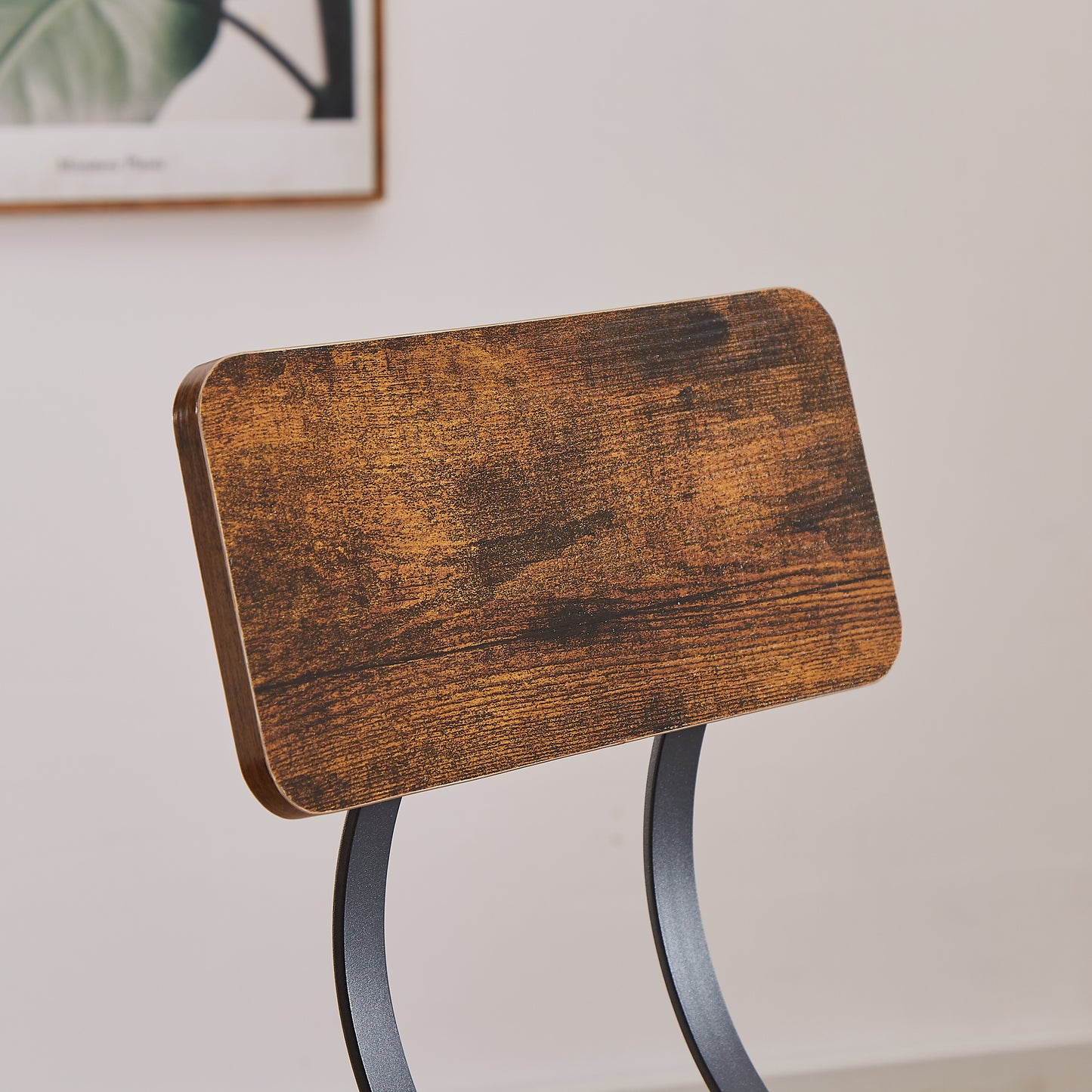 Set of 2 Industrial Swivel Bar Stools with Backrest