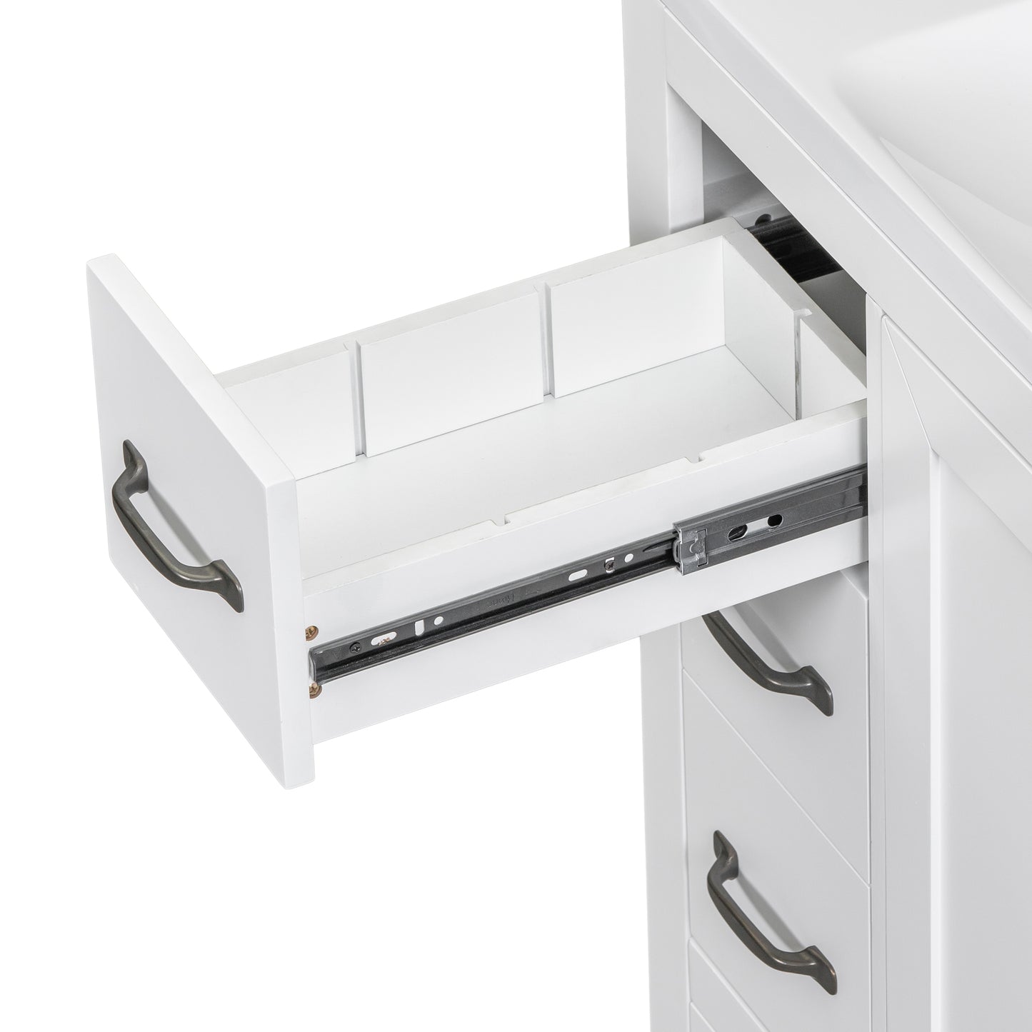 36" Bathroom Vanity with Sink Combo, Six Drawers, Multi-Functional Drawer Divider, Adjustable Shelf, White