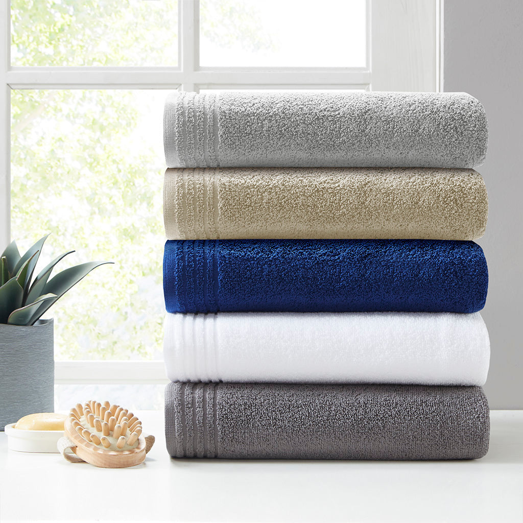 12-Piece Premium Zero Twist 100% Cotton Bath Towel Set with Ultra-Fresh Anti-Microbial Treatment