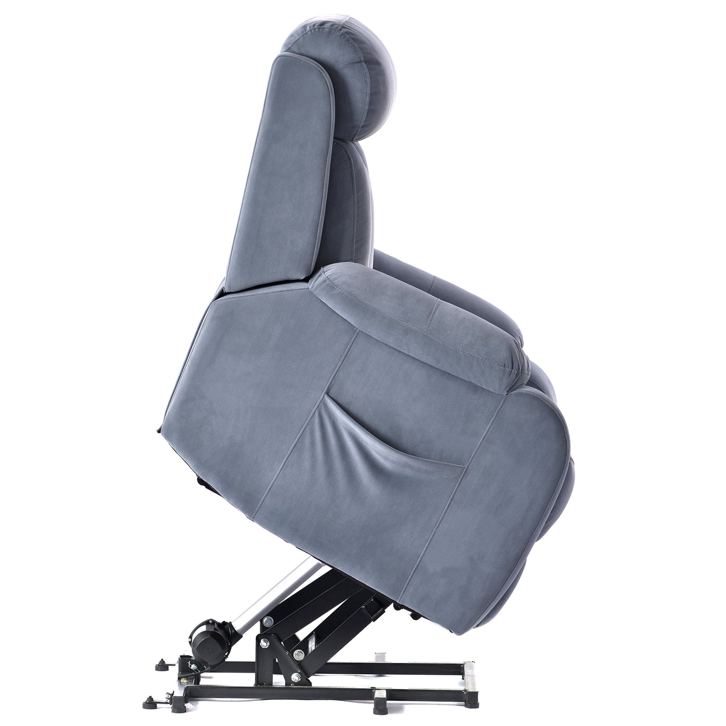 Comfort Plus Power Lift Chair Recliner with Adjustable Remote Control - Light Blue Australia Cashmere Fabric