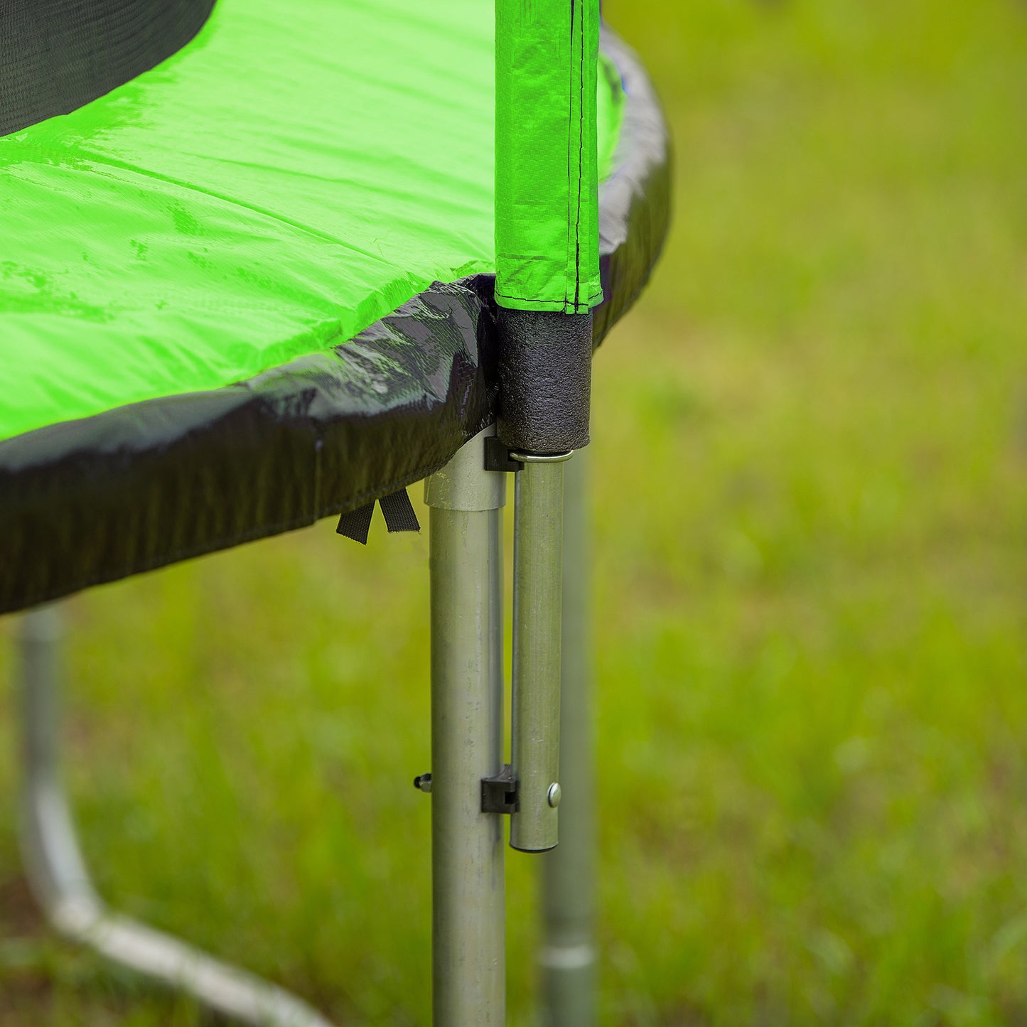 14FT  Trampoline with Basketball Hoop Inflator and Ladder(Inner Safety Enclosure) Green