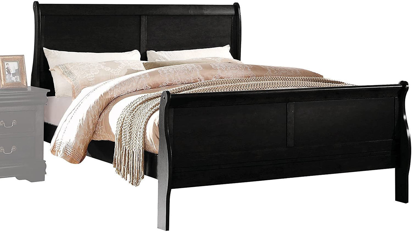 Louis Philippe Eastern King Bed in Black 23727EK