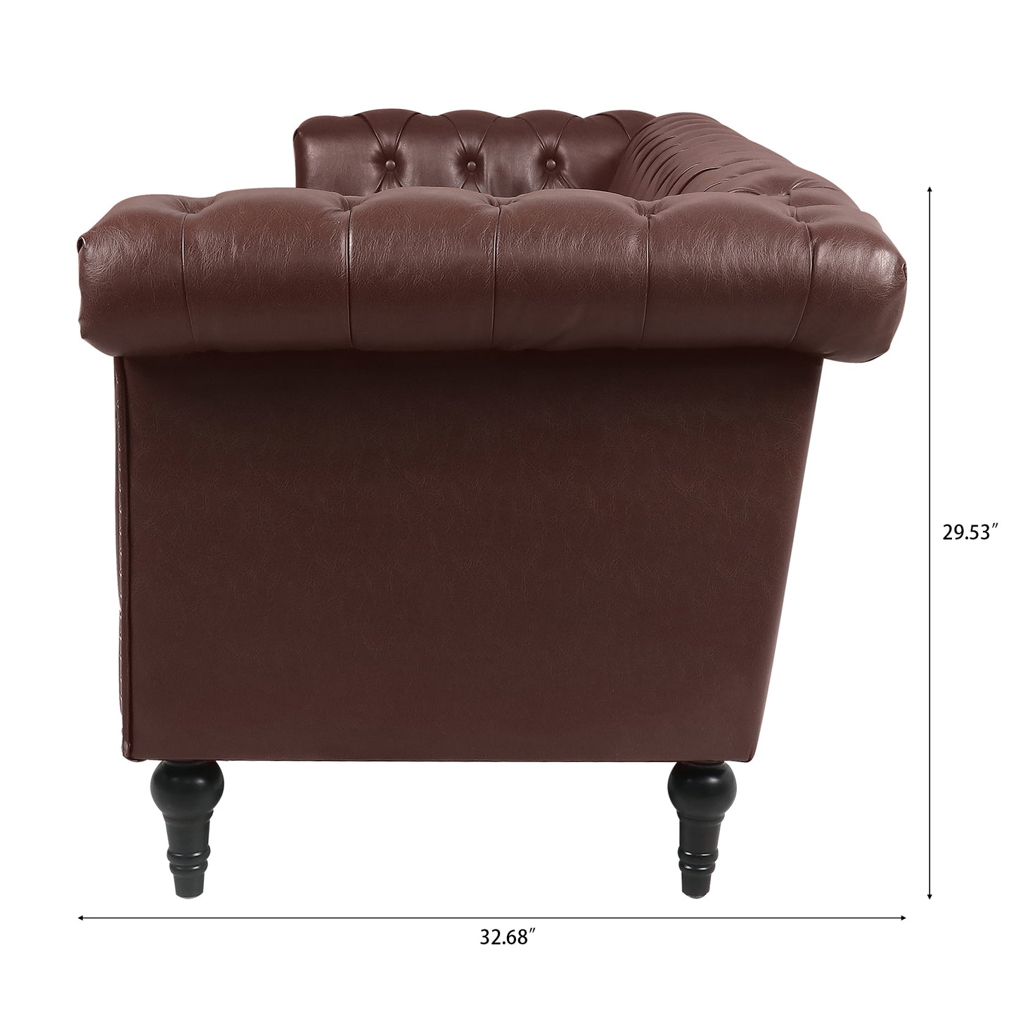 83.66 Traditional Square Arm 3-Seater Sofa with Removable Cushion for Comfort and Style