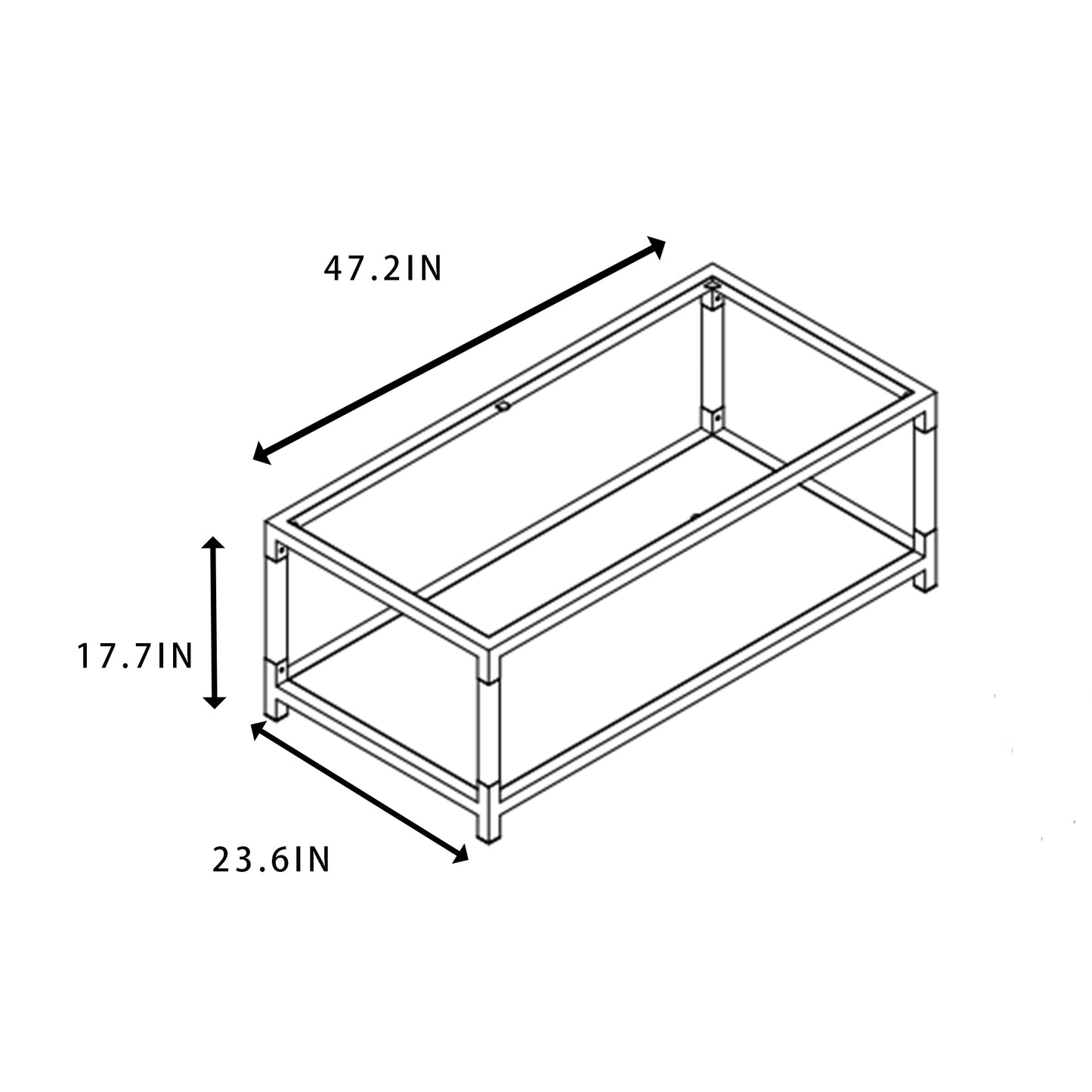 Gold Stainless Steel Coffee Table With Clear Glass Top and Acrylic Frame