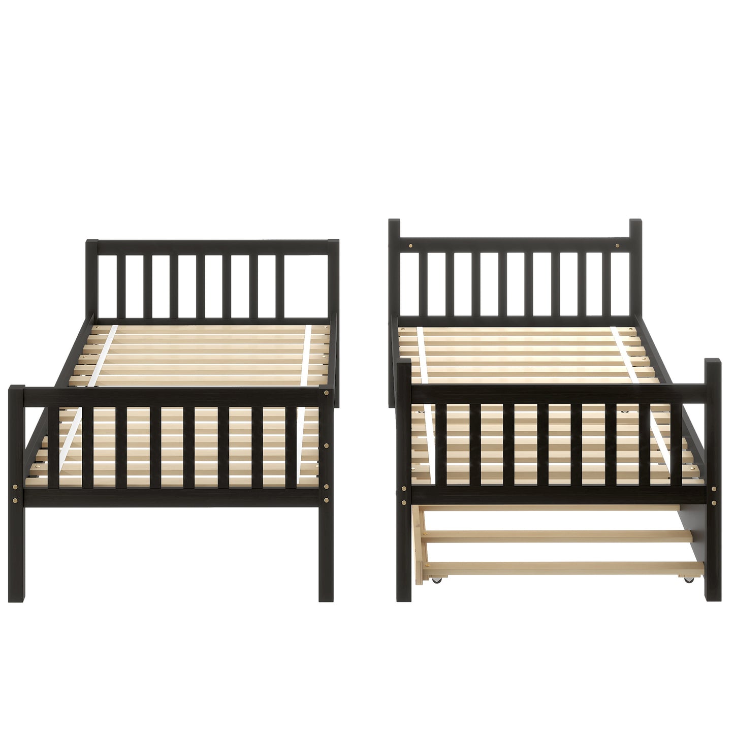 Trio Bunk Bed Set with Trundle, Durable Wood Frame and Safety Enhancements