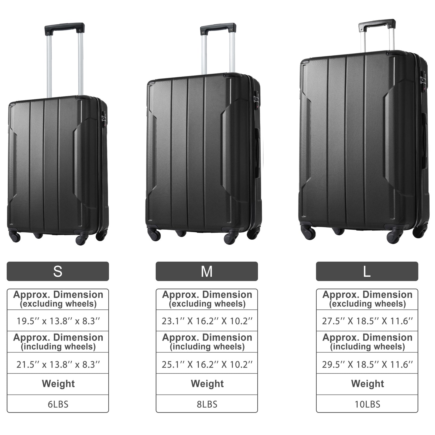 Hardside Luggage Sets 2 Piece Suitcase Set Expandable with TSA Lock Spinner Wheels for Men Women