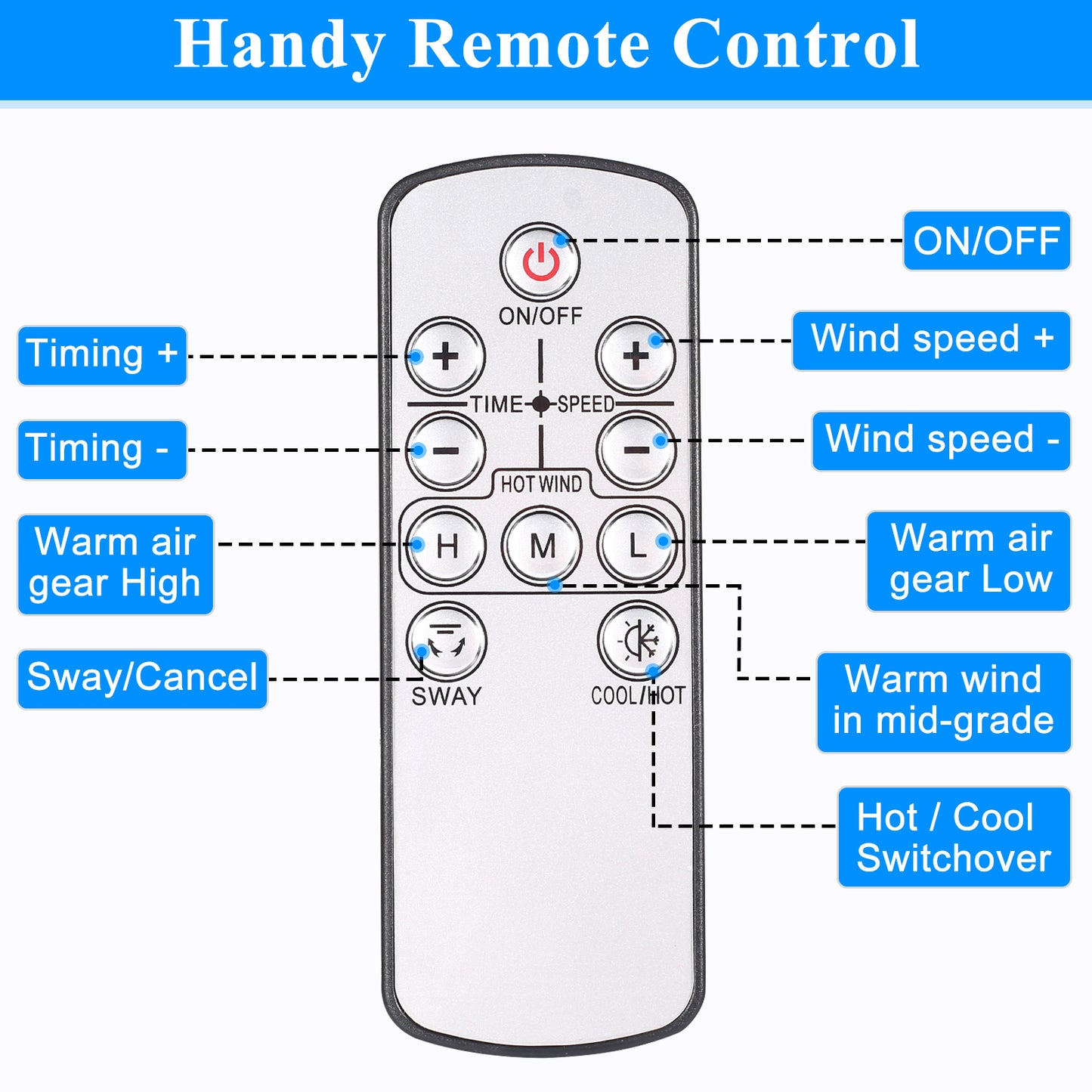 HealSmart 26-inch Bladeless Tower Fan Heater & Cooling Combo with Remote Control - Black