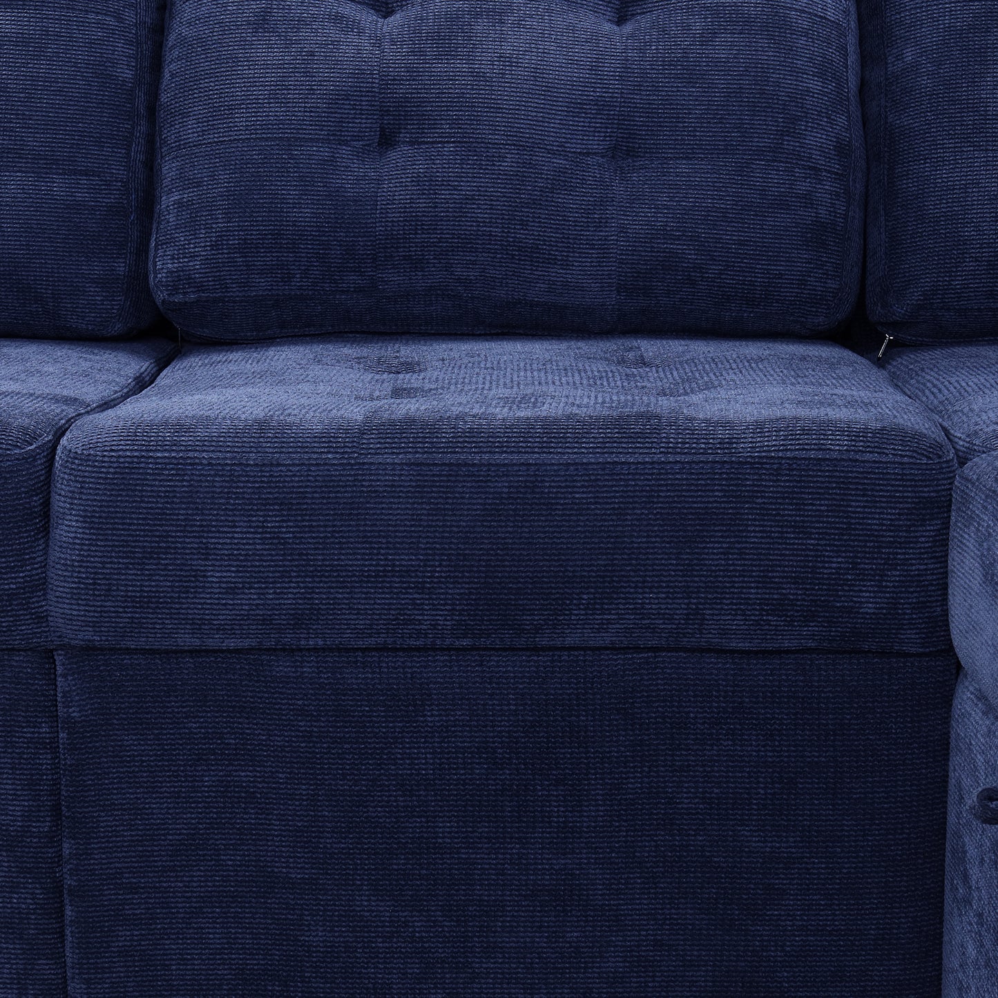 Convertible Navy Blue L-Shape Sleeper Sofa with USB Ports and Power Sockets