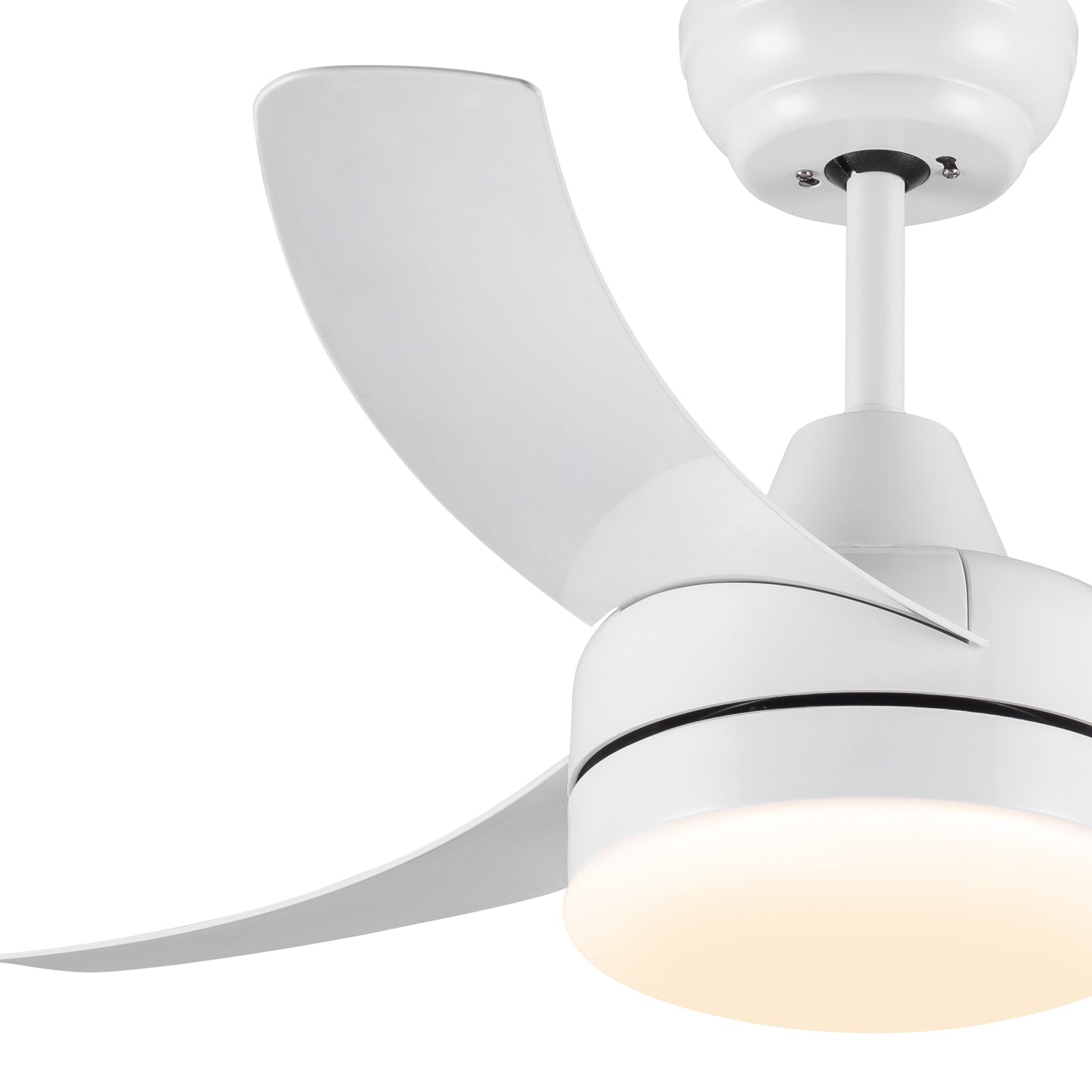 42-inch White ABS Blade LED Ceiling Fan with Integrated Lighting