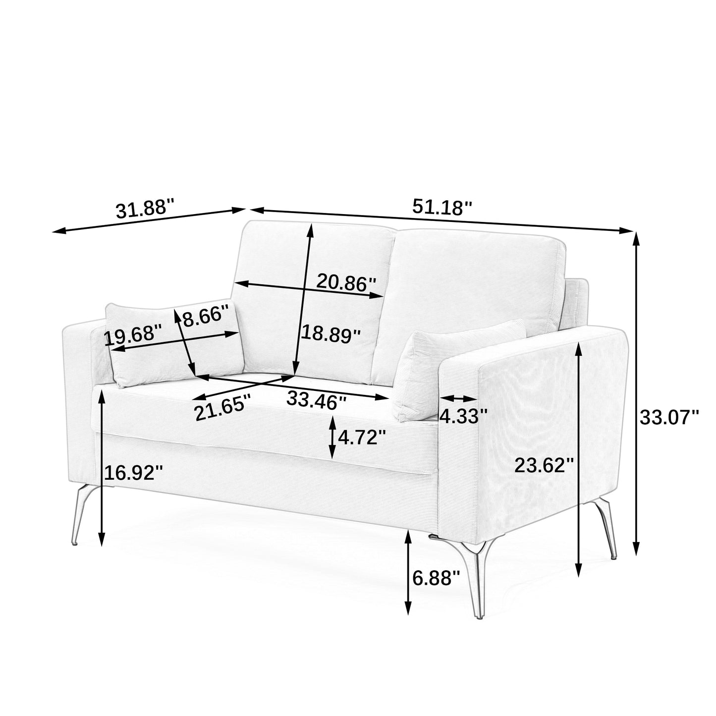 3-Piece Corduroy Beige Living Room Sofa Set with 3-Seater Sofa, Loveseat, and Sofa Chair