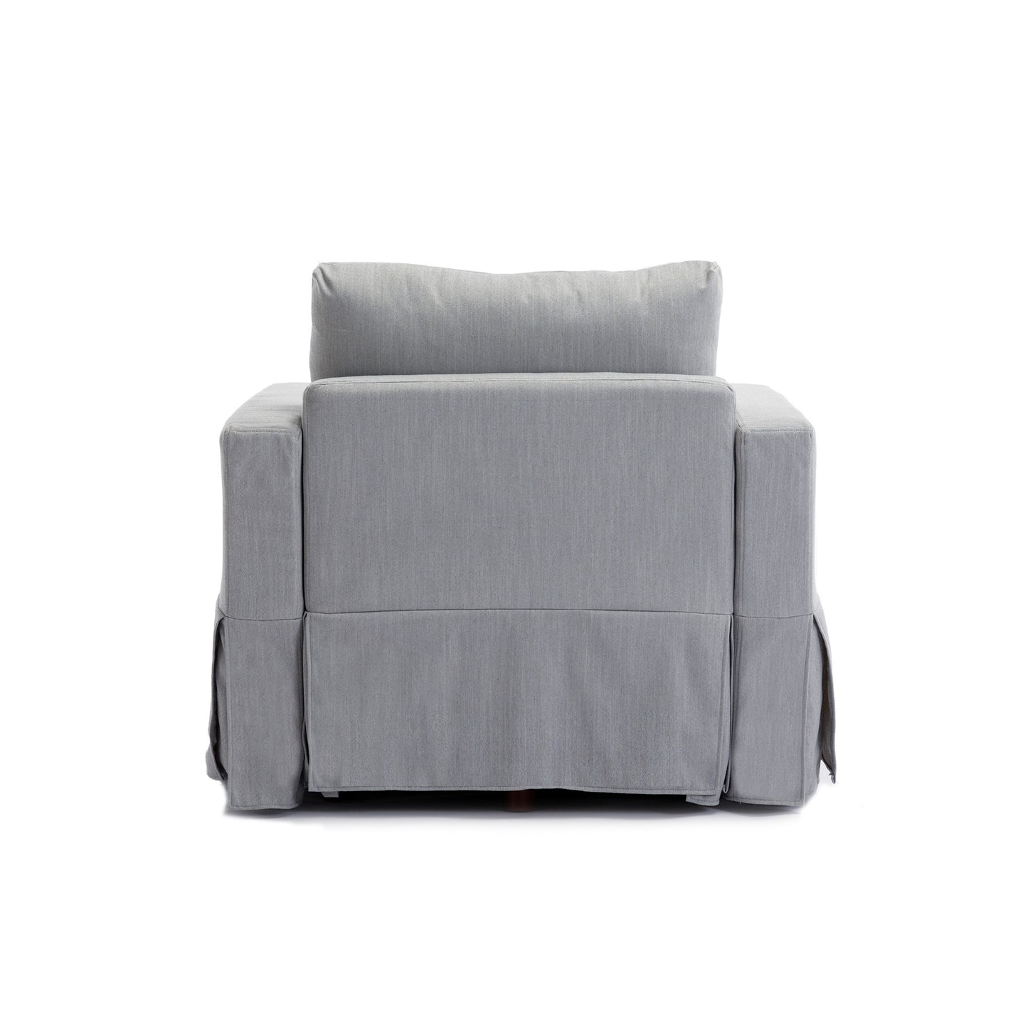 4-Seat Modern Light Grey Sectional Sofa Set with Ottoman and Washable Cushions