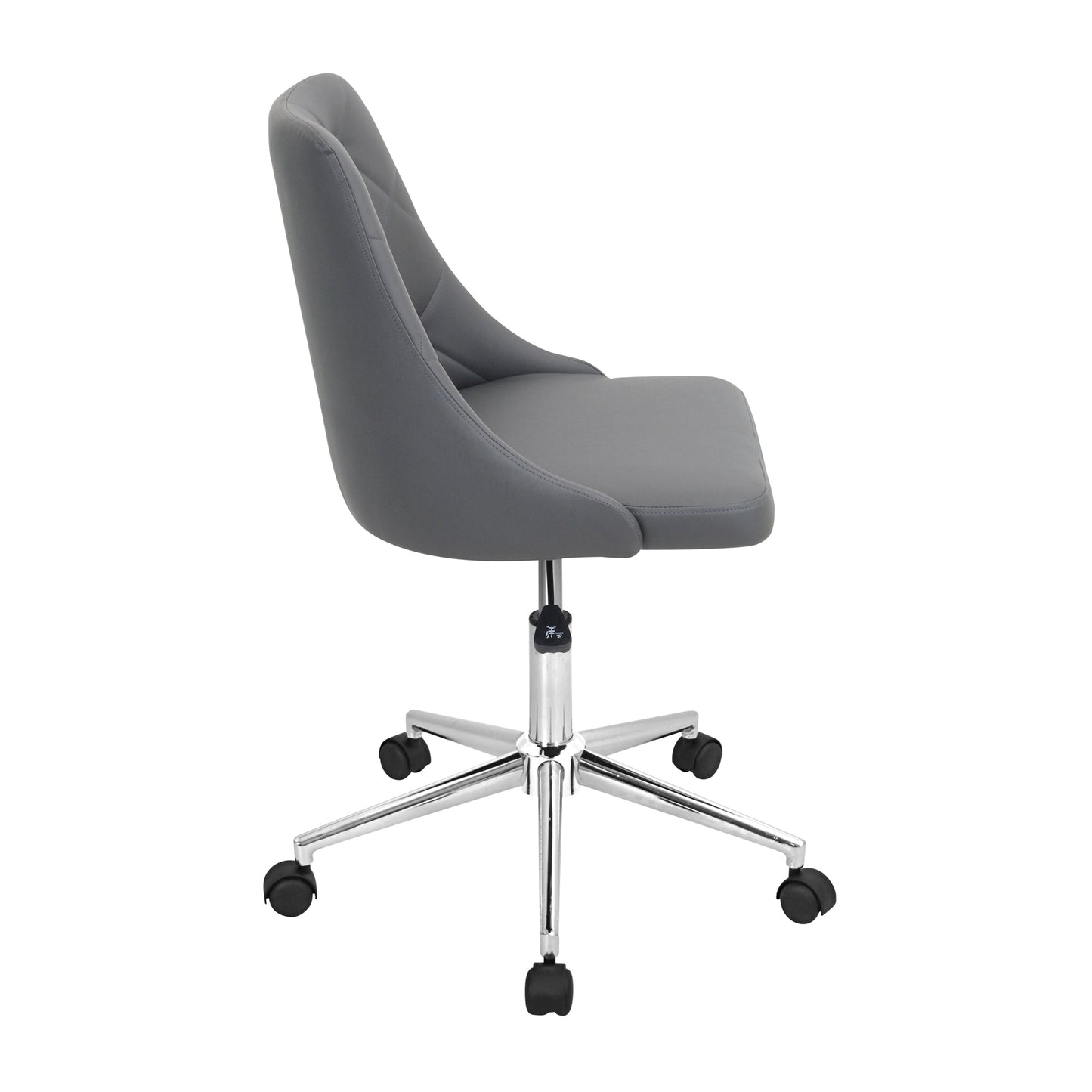 Marche Contemporary Adjustable Office Chair with Swivel in Grey Faux Leather by LumiSource