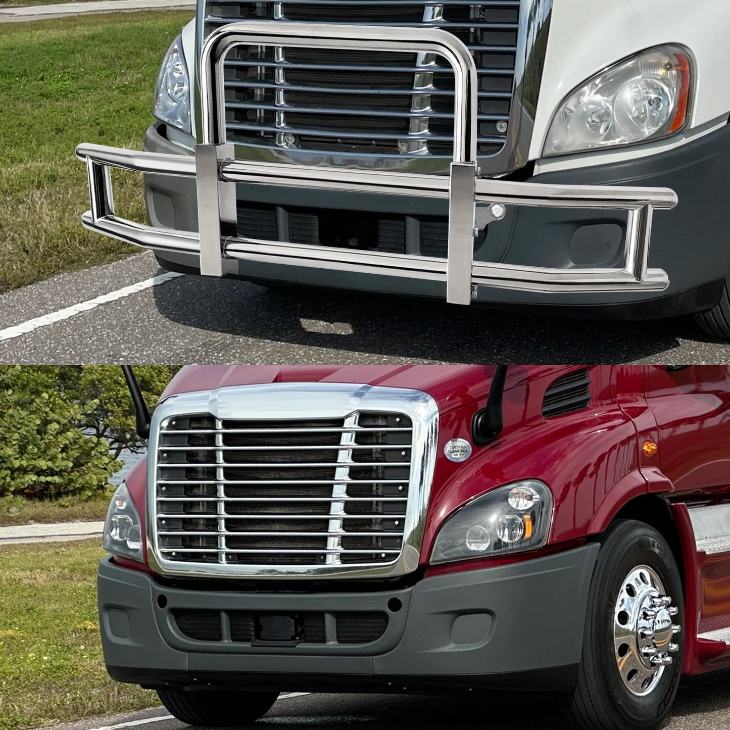 Deer Guard for Freightliner Cascadia 2008-2017 with Stainless Steel Brackets