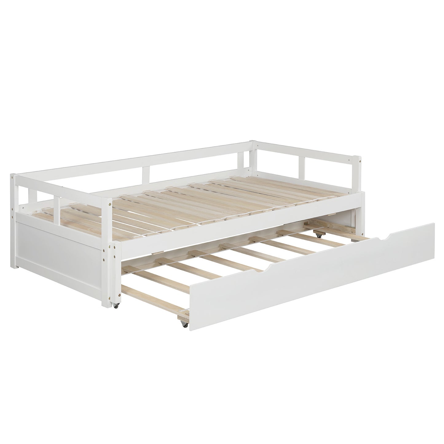 Extending Daybed with Trundle, Wooden Daybed with Trundle, White