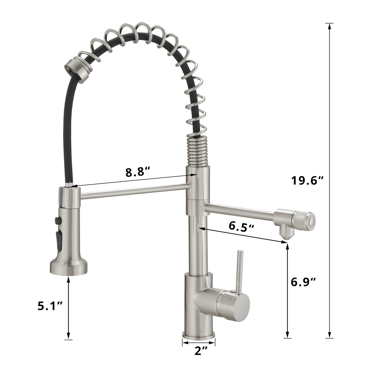 Purifier Kitchen Faucet Drinking Water Faucet, Pull Down Water Filter Kitchen Sink Faucets (Brushed Nickel)