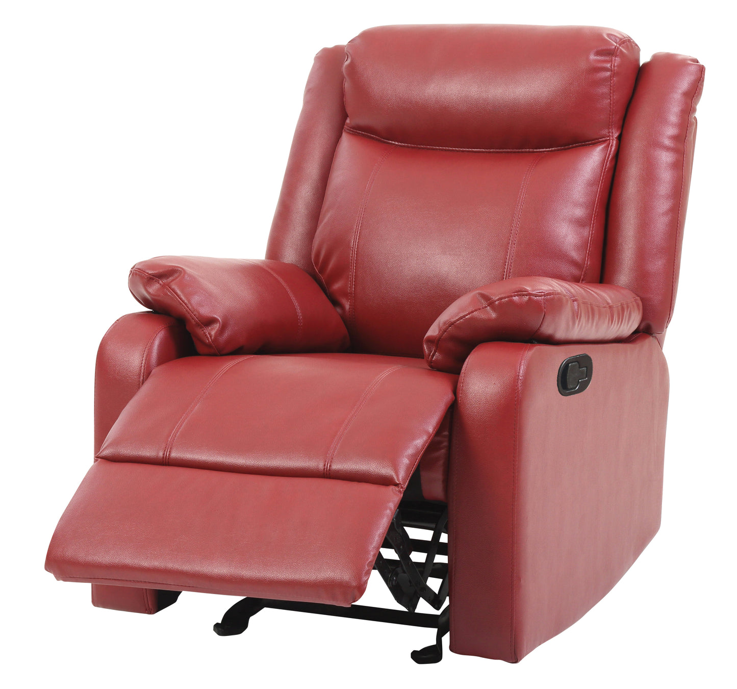 Rocker Recliner in Red Faux Leather with Steel Frame - Glory Furniture Ward G765A-RC