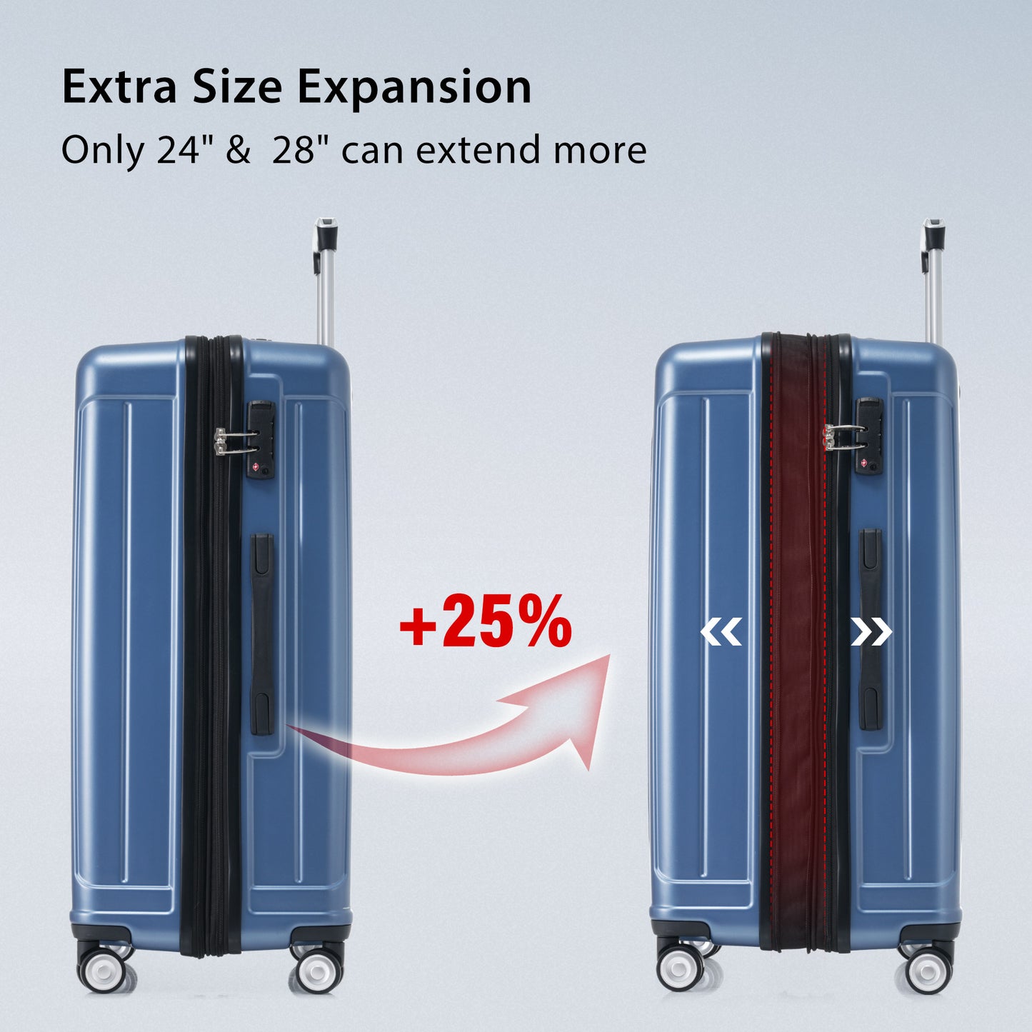 Hardside Luggage Sets 3 Pieces, Expandable Luggages Spinner Suitcase with TSA Lock Lightweight Carry on Luggage 20inch 24inch 28inch