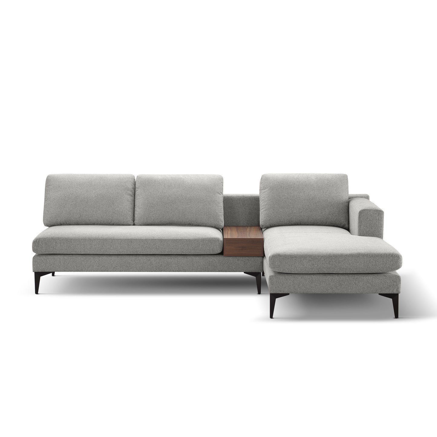 L Shape Modern Sectional L Shape Couch Sofa with Reversible Chaise and Armless 2 Seater Loveseat , 2 Piece Free Combination Sectional Couch with Left or Right Arm Facing Chaise, Texture Gray