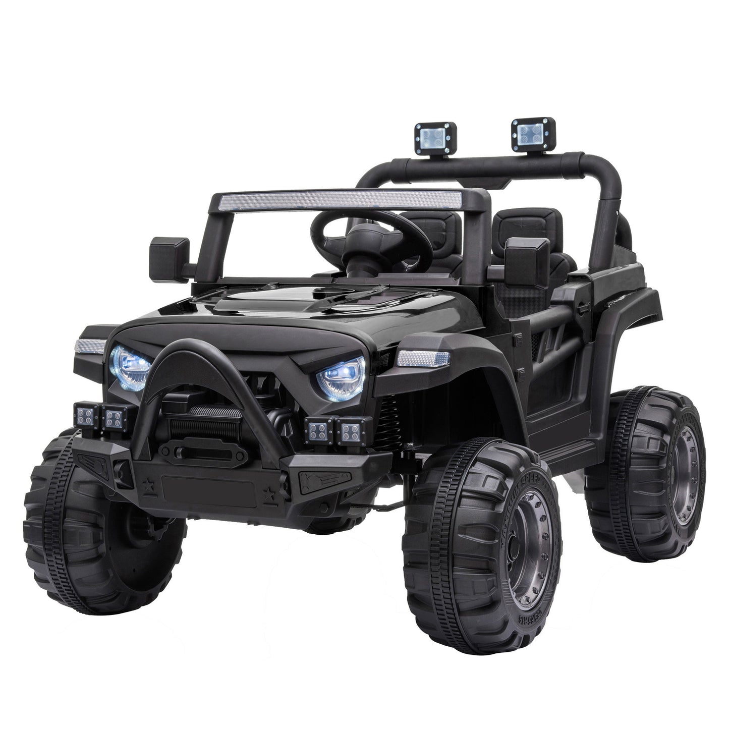 Children's 12V Electric Off-Road Vehicle with Remote Control, Lights, and Music, Black