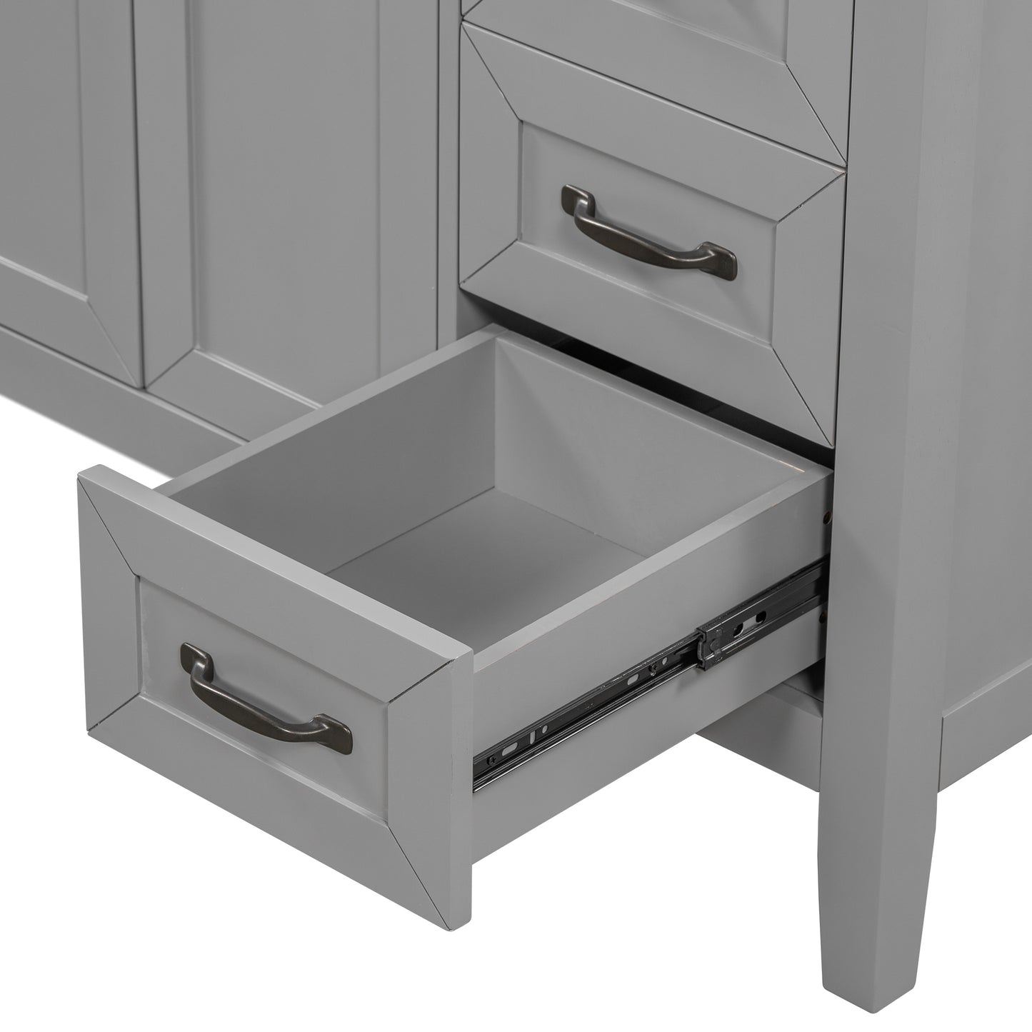 36" Bathroom Vanity with Sink Combo, Bathroom Cabinet with Drawers, Solid Frame and MDF Board, Grey