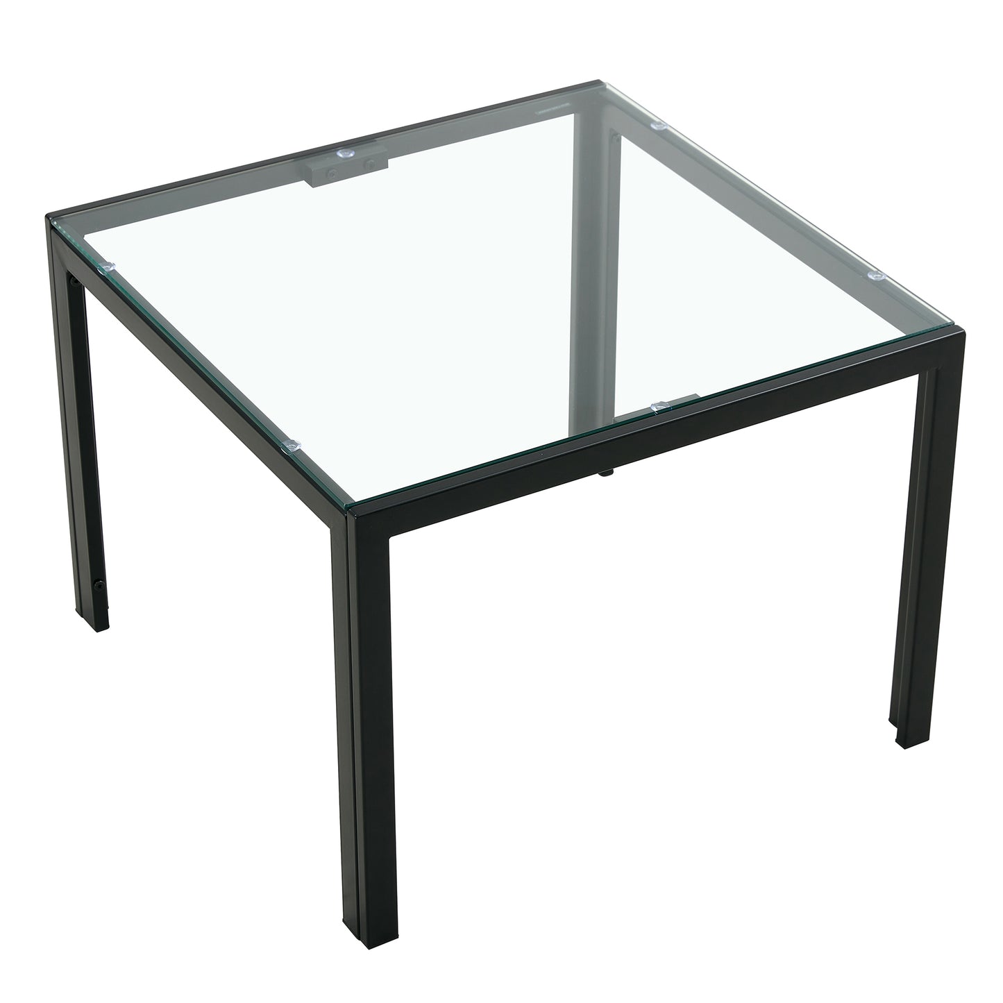 Square Glass Coffee Table Set of 2 for Modern Living Room, Elegant Design