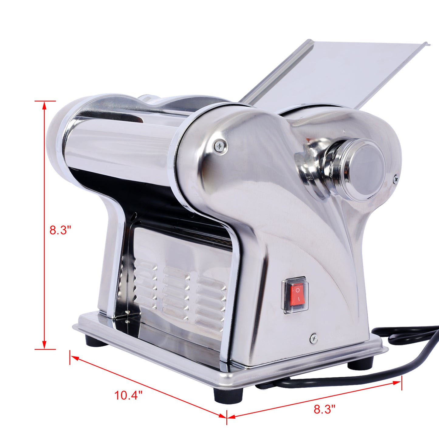 Electric Pasta Maker Noodle Maker Pasta Making Machine Dough Roller Cutter Thickness Adjustable Stainless Steel US 110V 135w 2 Blades Type 1.5mm round noodle+4mm flat noodle