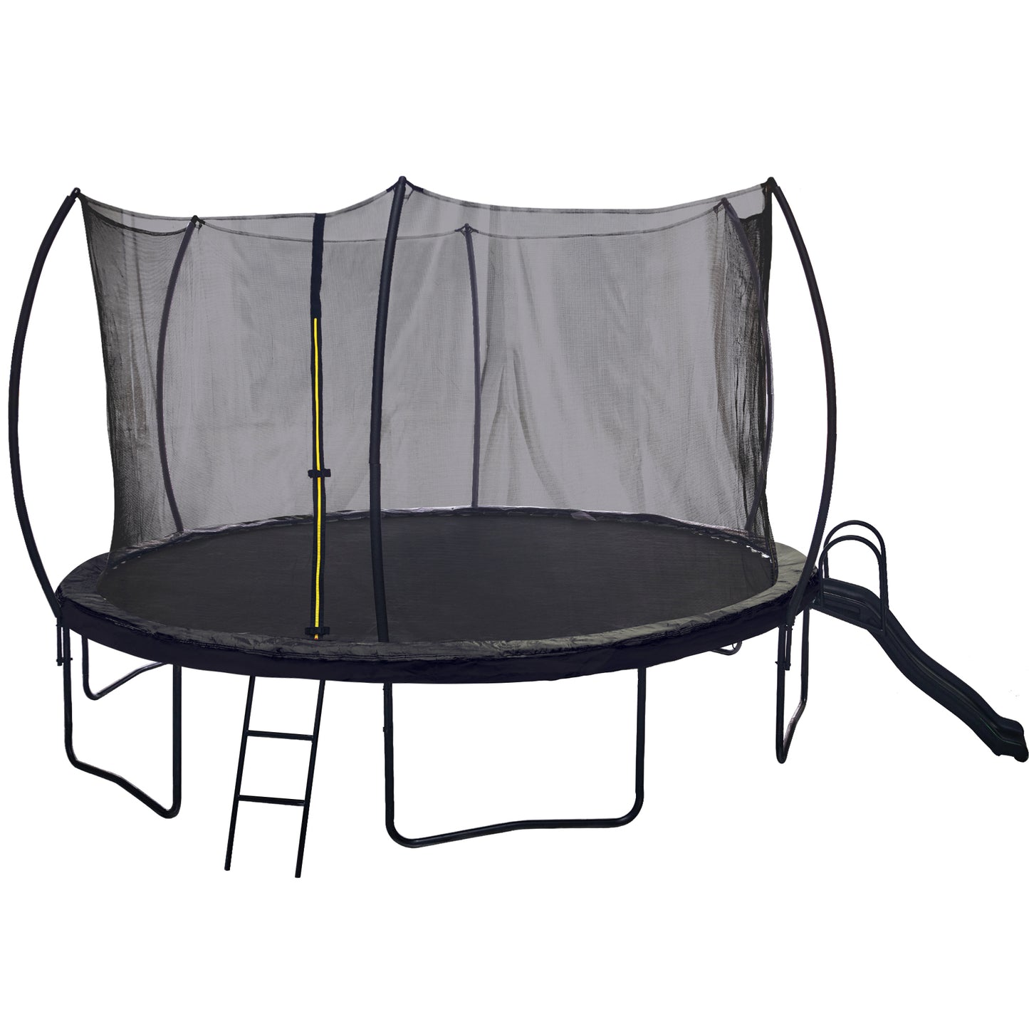 16FT Trampoline with Slide , Outdoor Pumpkin Trampoline for Kids and Adults with Enclosure Net and Ladder