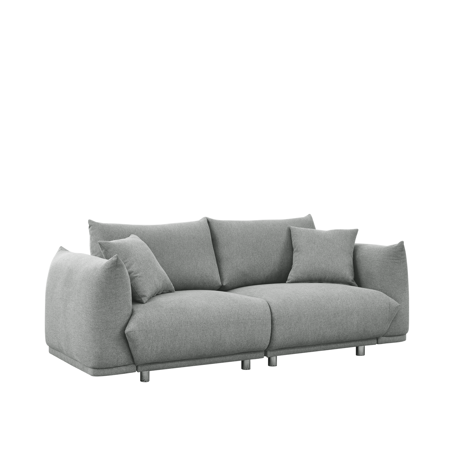 78.8'' Contemporary Sofa with Solid Wood Frame, Metal Legs, and 2 Pillows