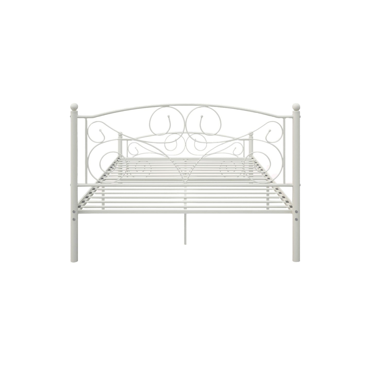 Full Size Unique Flower Sturdy System Metal Bed Frame with Headboard and Footboard