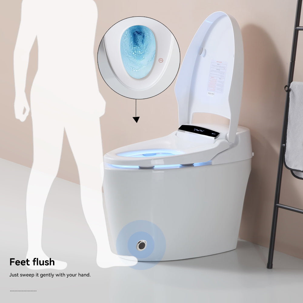 Smart Toilets with Heated Bidet Seat, Portable toilet with bidet built in AUTO Open&Close, Bidet toilet with Dryer and Warm Water