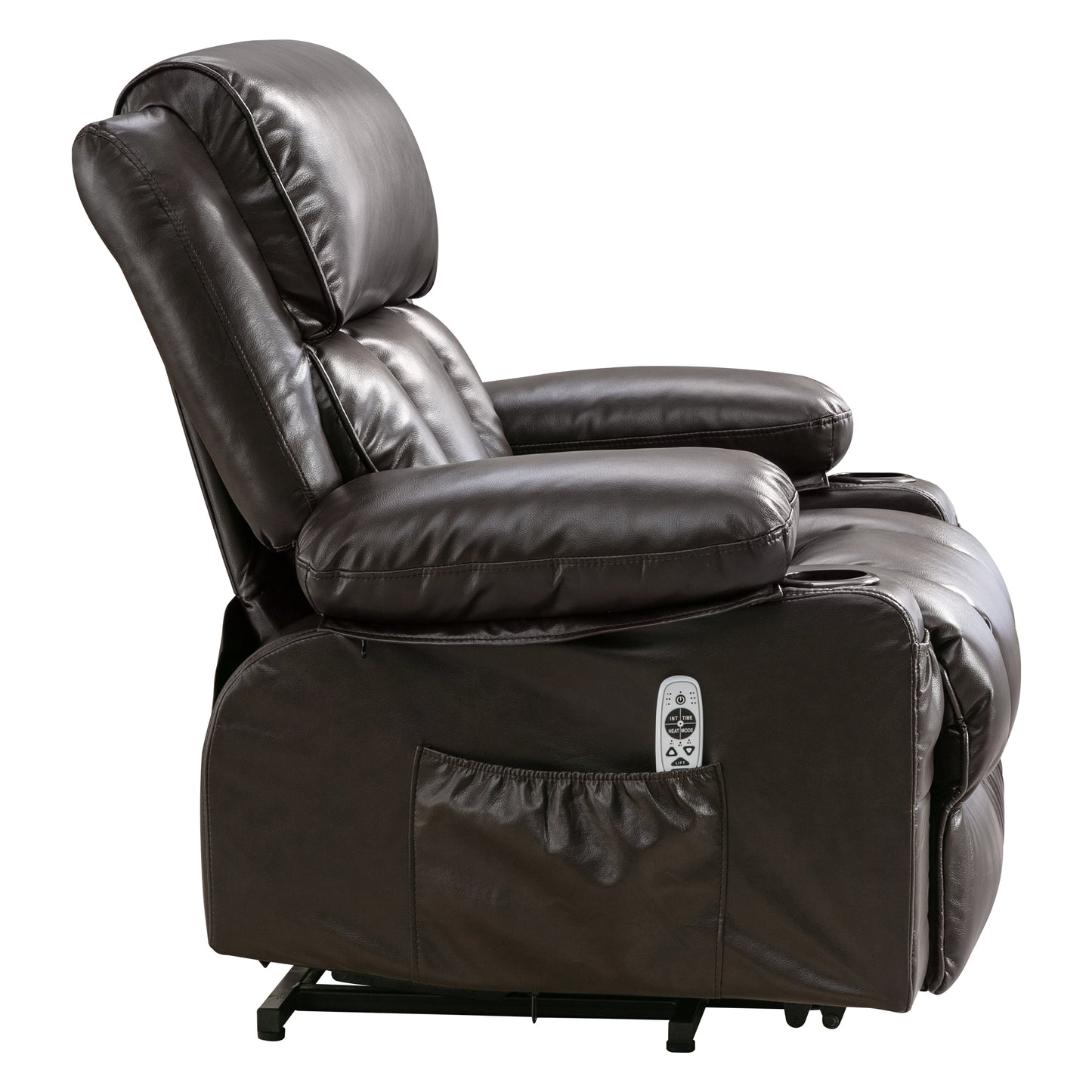 Electric Power Lift Recliner Chair with Heat and Massage, Brown